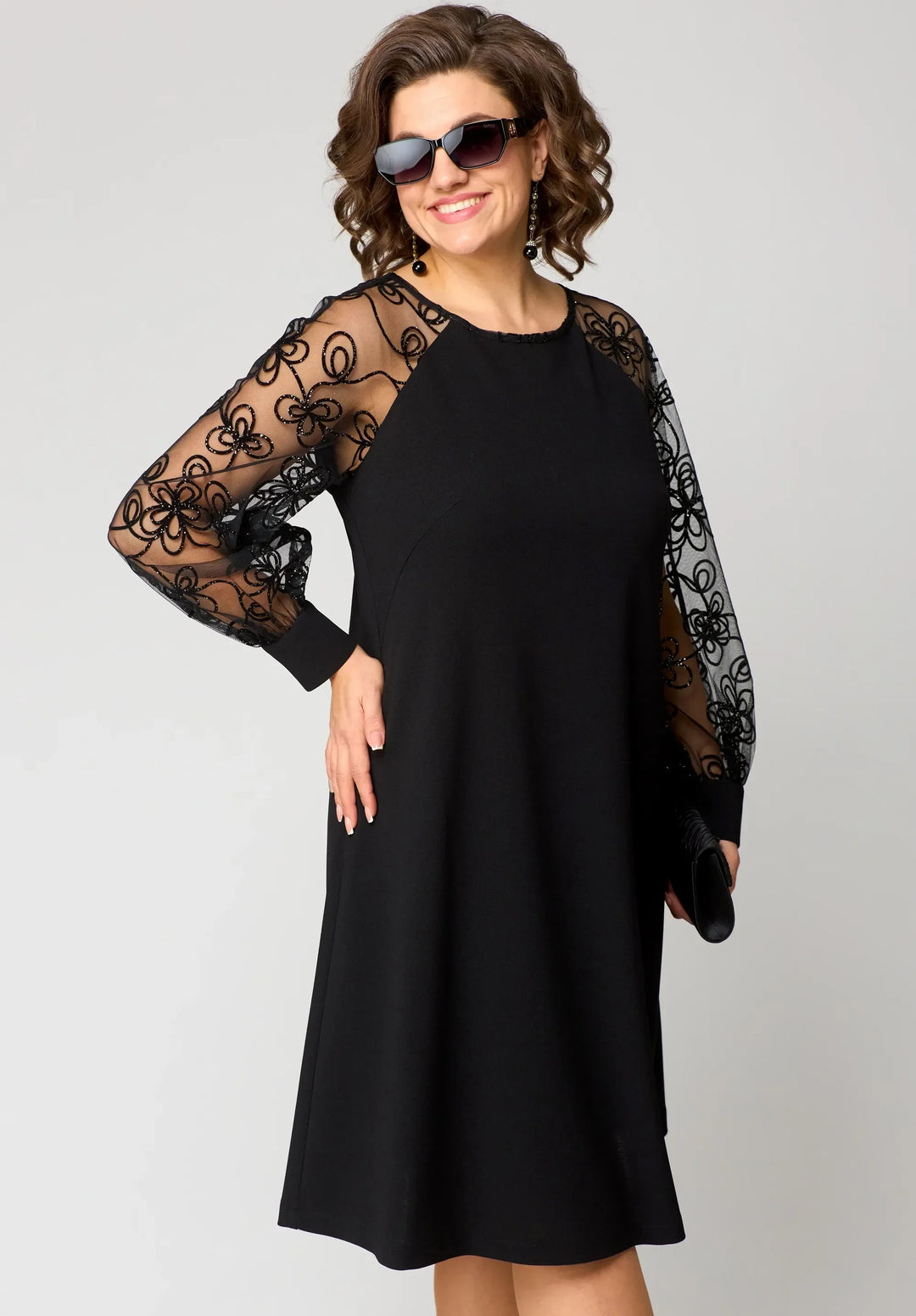 Fiona | Elegant Floral Sleeve Lace Dress
