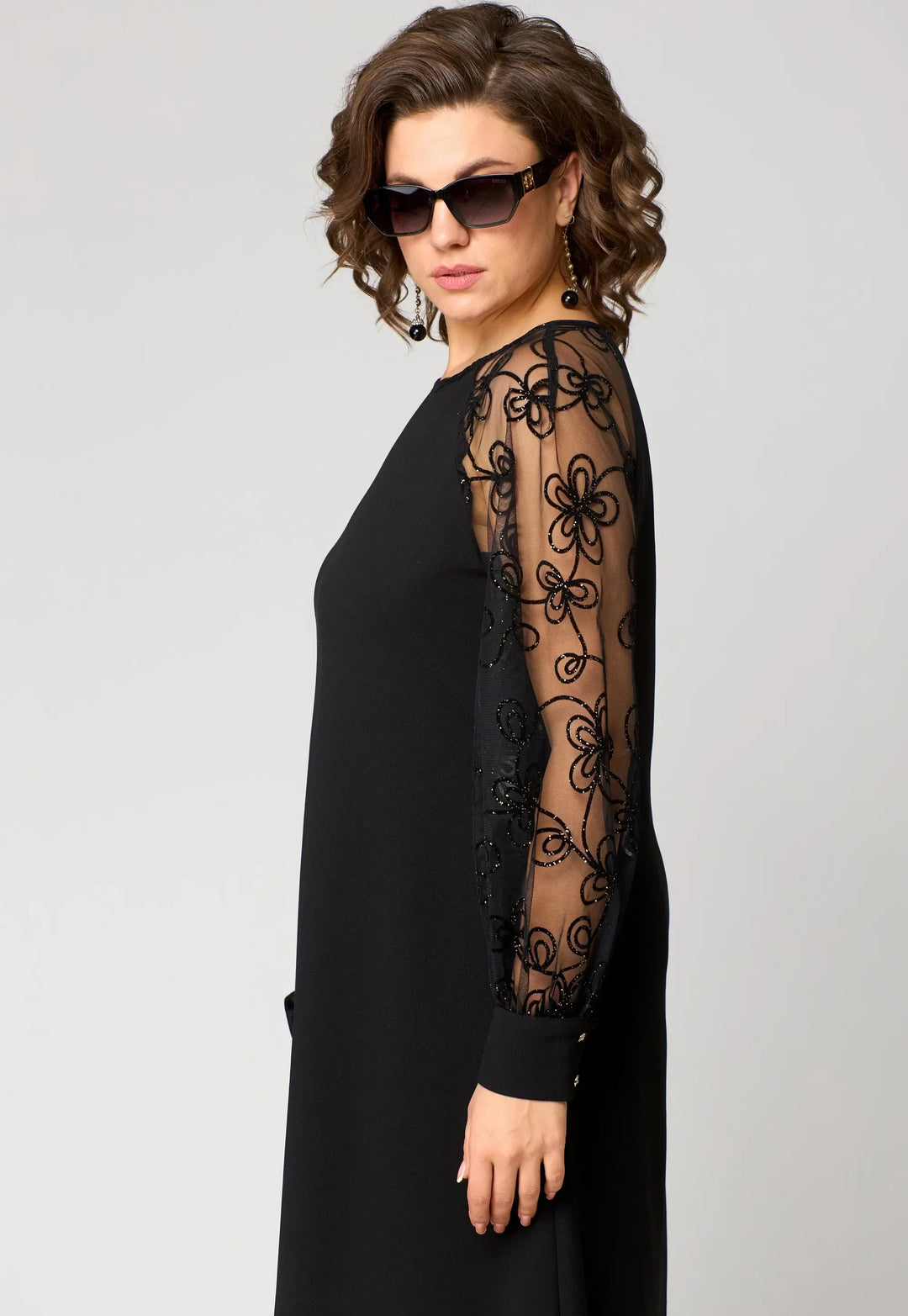 Fiona | Elegant Floral Sleeve Lace Dress
