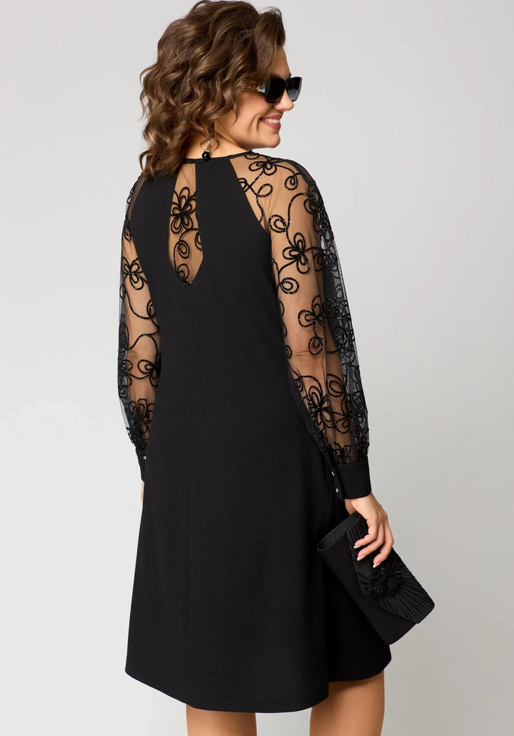 Fiona | Elegant Floral Sleeve Lace Dress