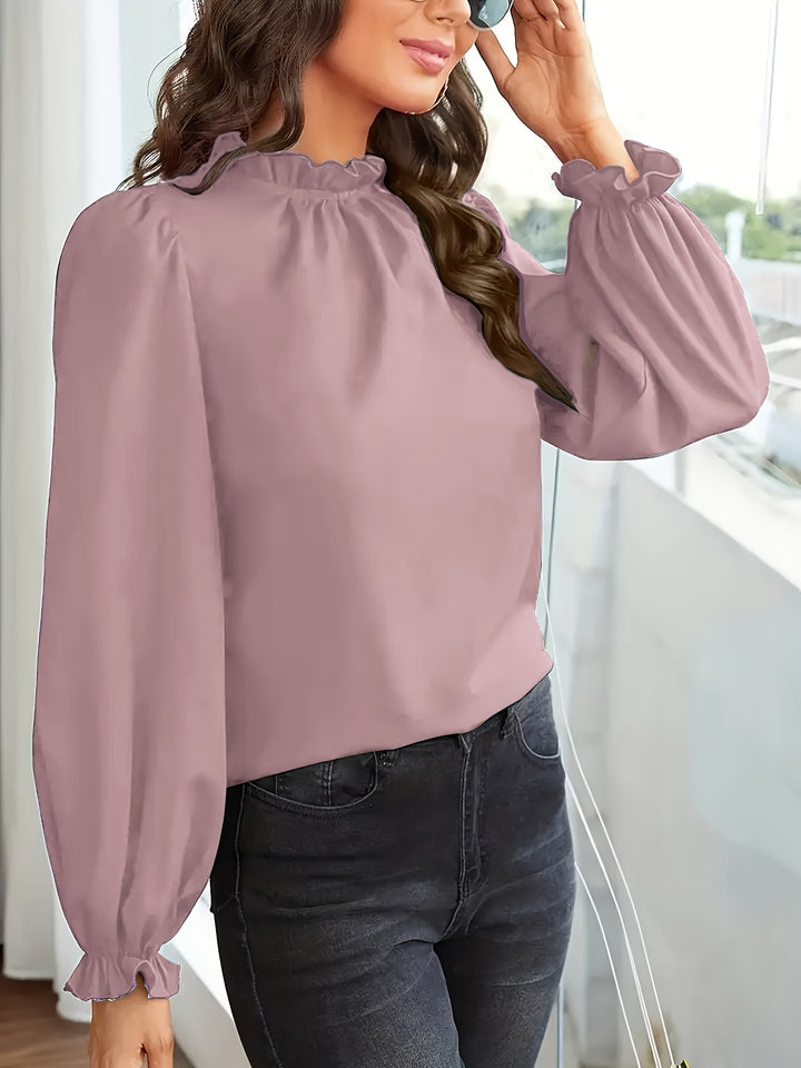 Katherine | Ruffle-Collar Puff Sleeve Blouse