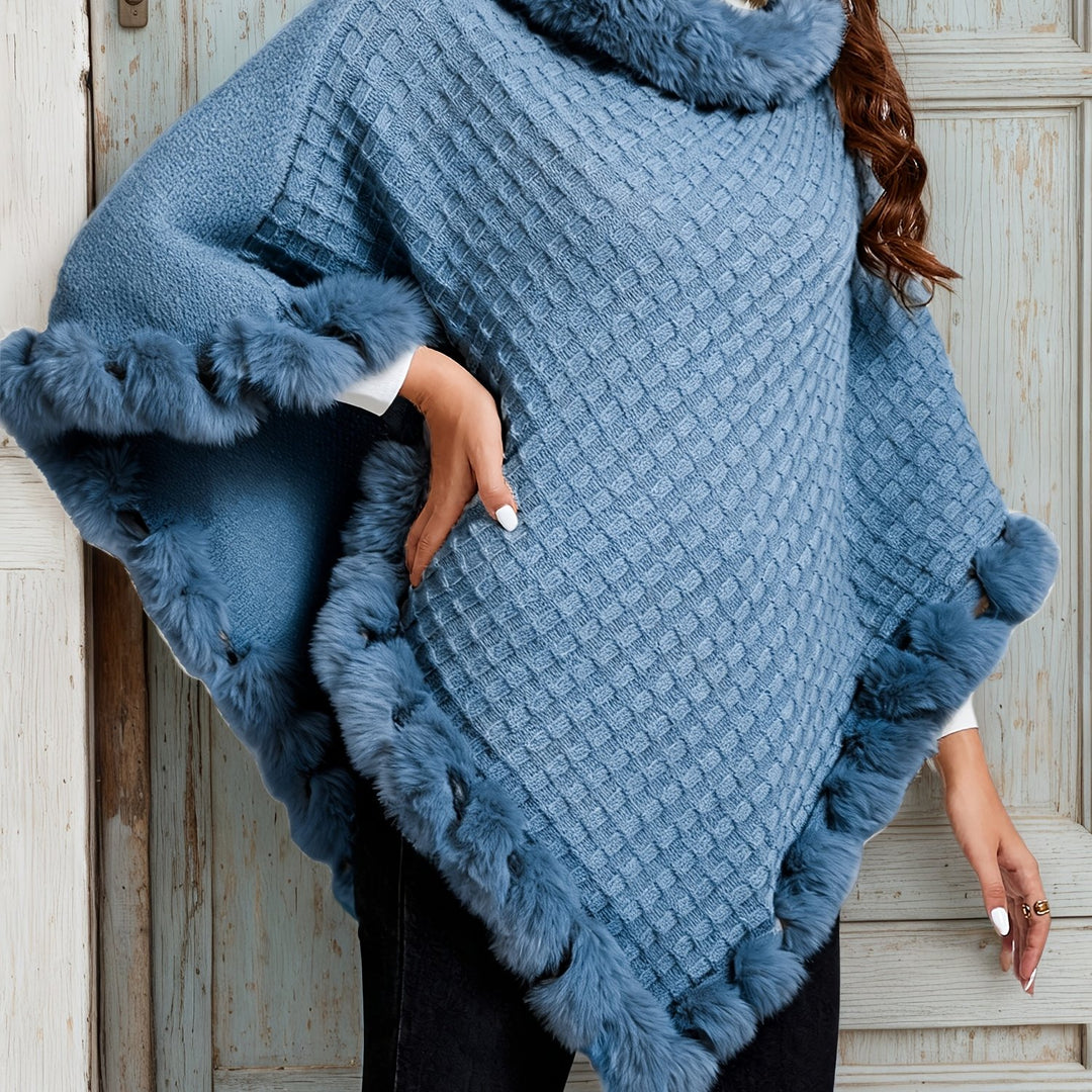 Rosabel | Cosy Fur-Trim Poncho
