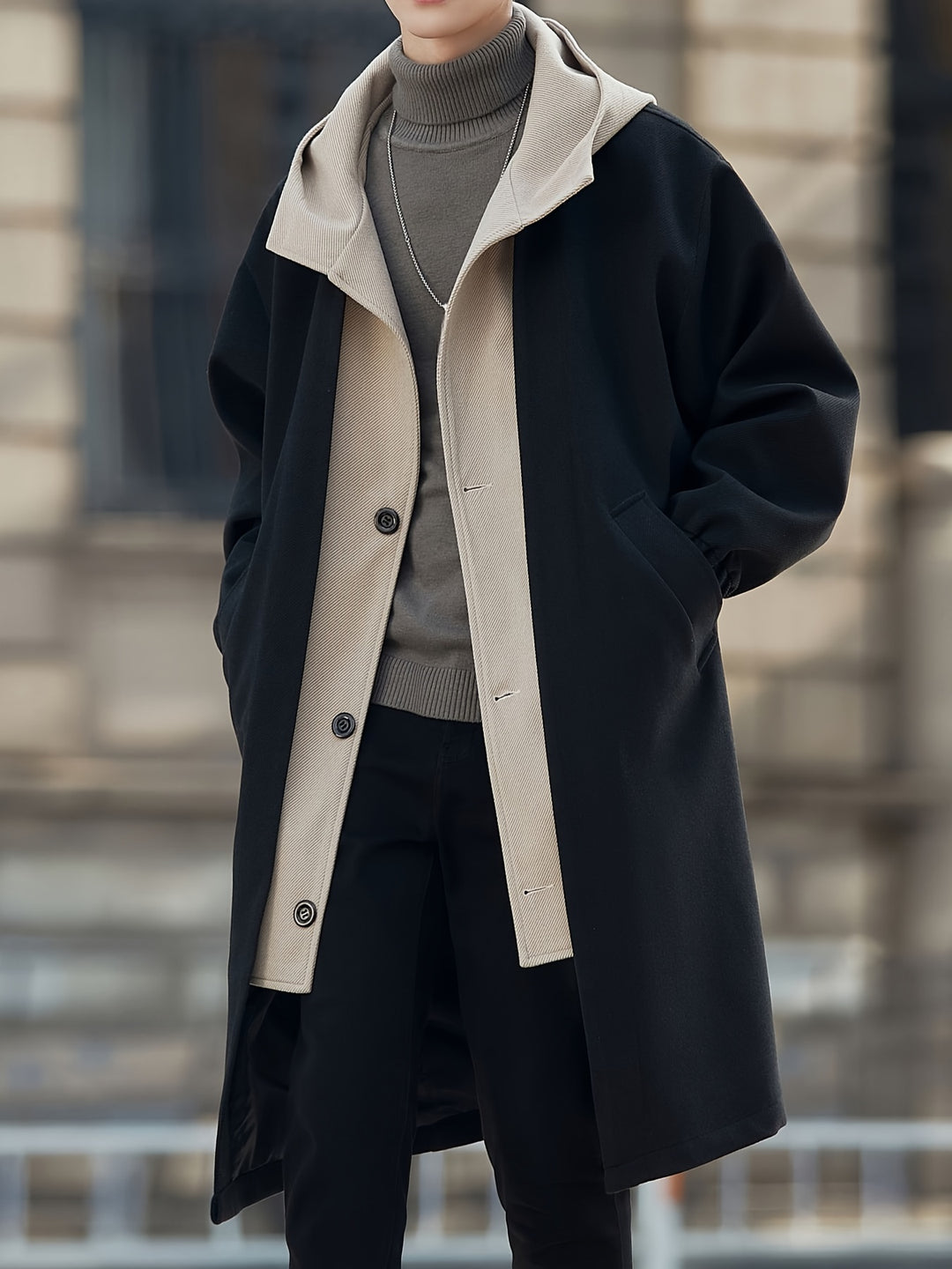 Cornelius | Layered Hooded Longline Coat