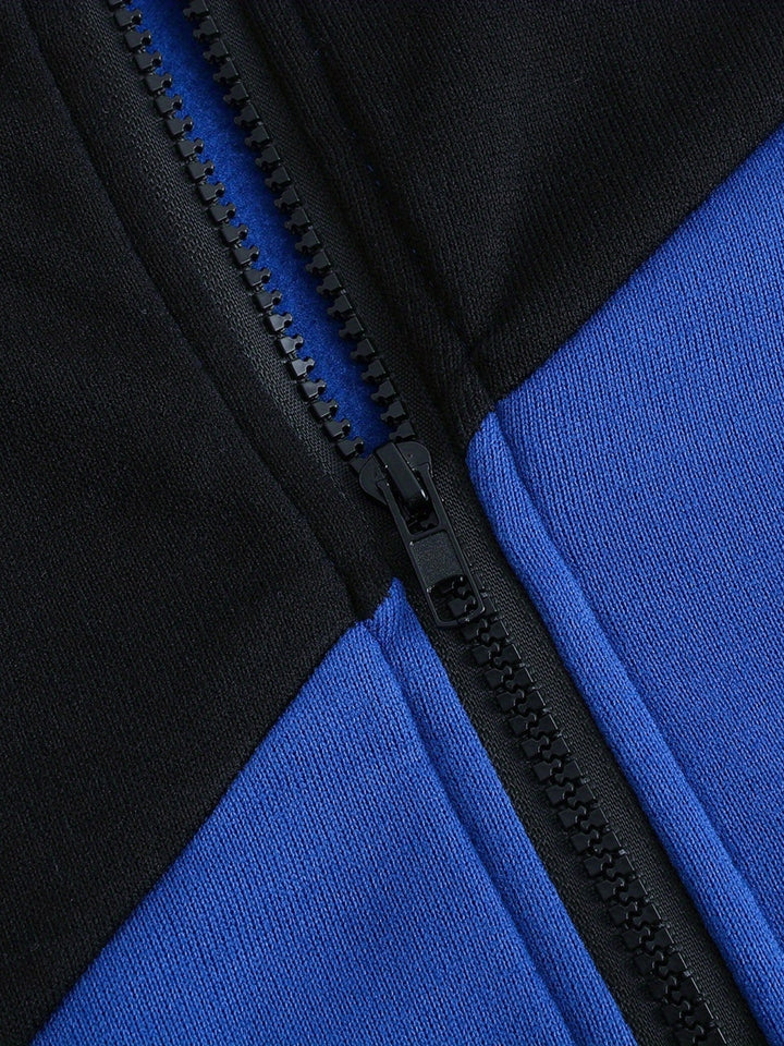 Xavier | Colour Block Zip-Up Hooded Jacket