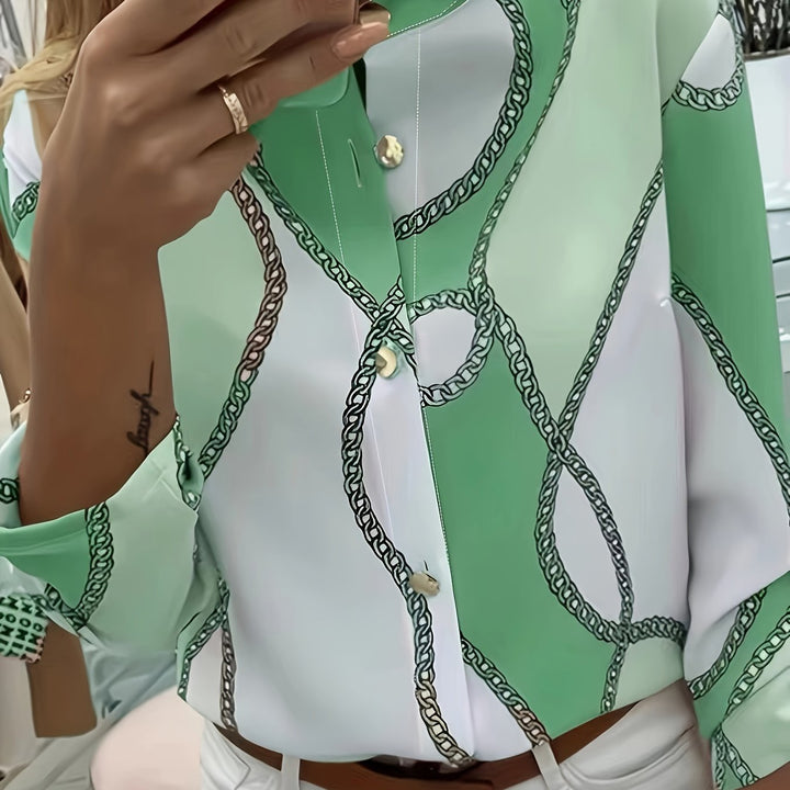 Vivien | Chain-Print Statement Blouse