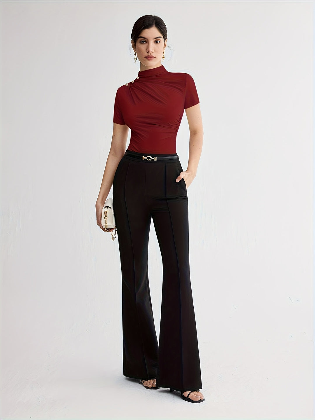 Hazel | Fitted Mock-Neck Top