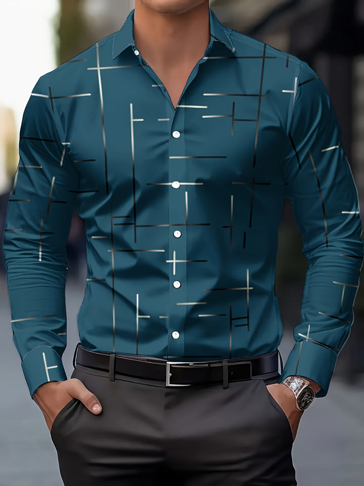 Spencer | Modern Line-Print Shirt