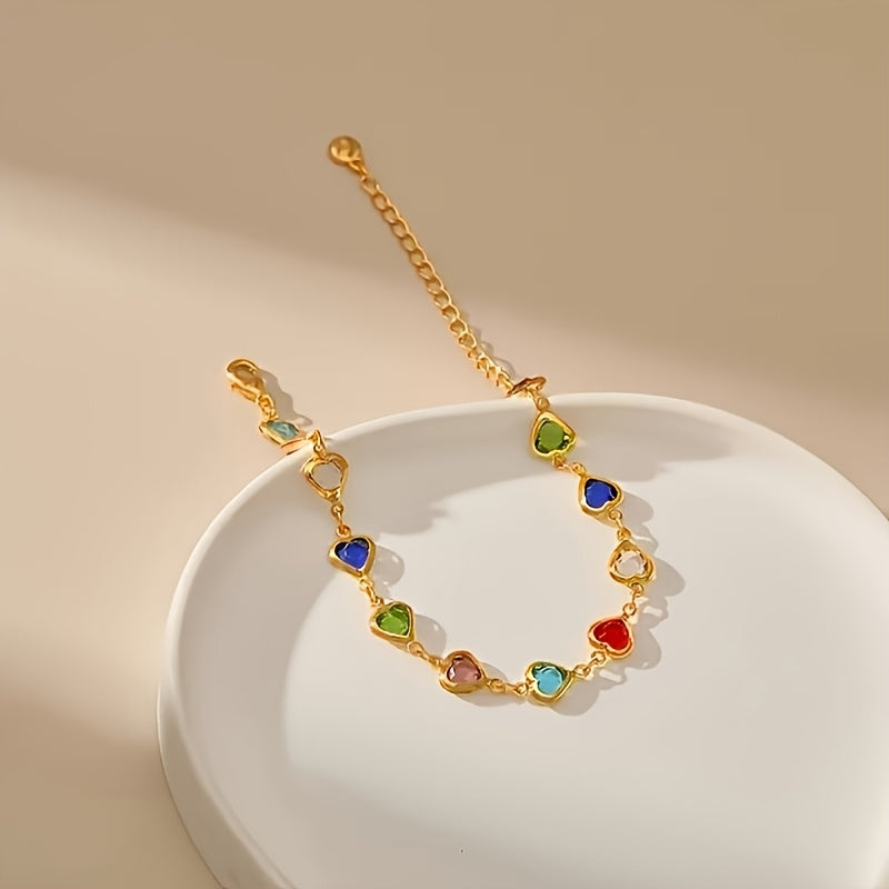 Rosetta | Heart-Link Charm Bracelet