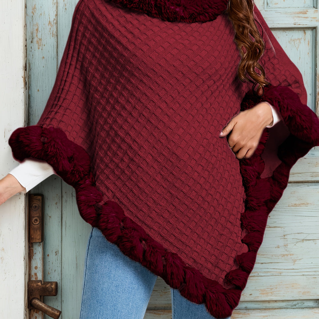 Rosabel | Cosy Fur-Trim Poncho