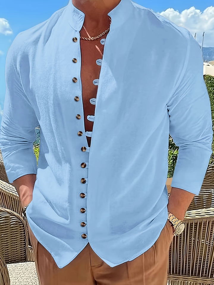 Benedict | Retro Loose Long Sleeve Button-Up Shirt