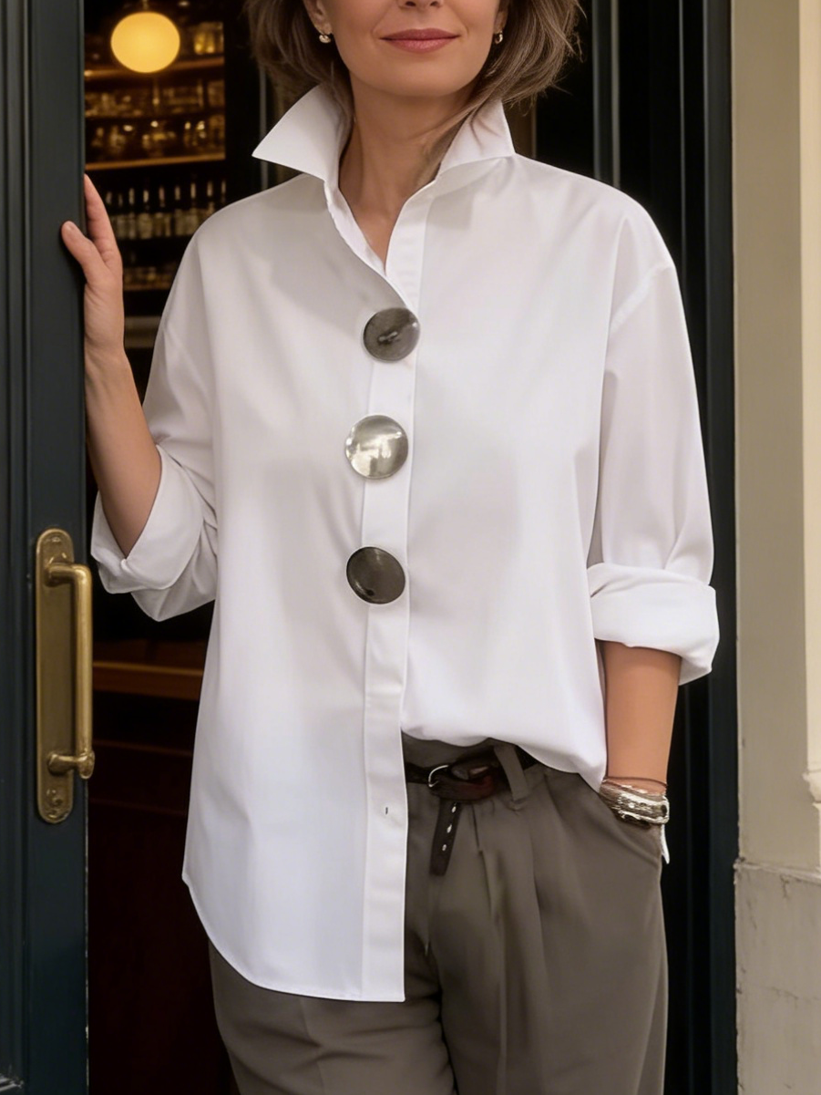 Keira | Stylish Big Button Collar Blouse