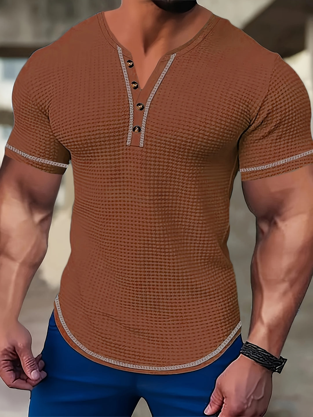 Beckett | Textured Button-Neck Henley