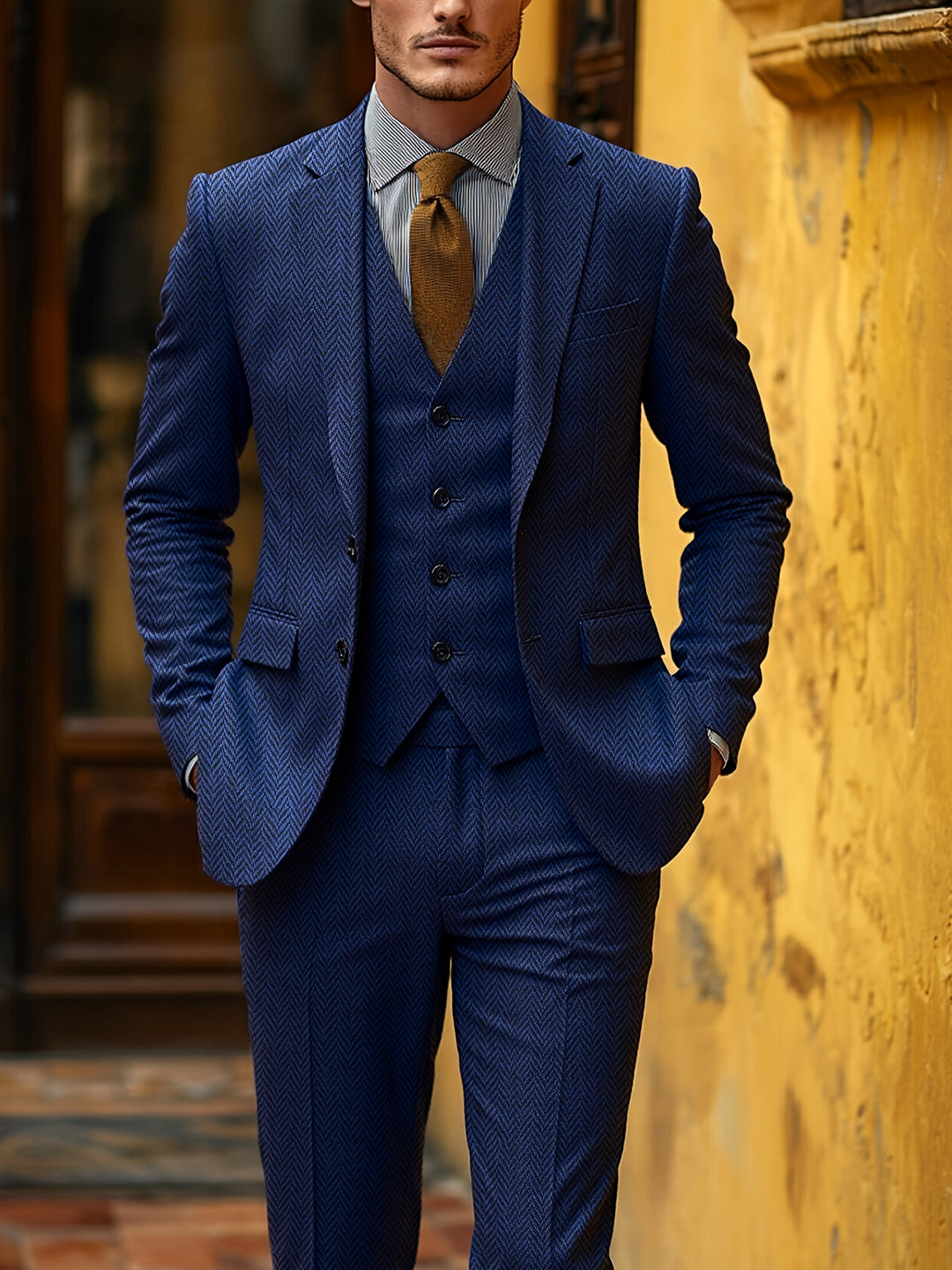 Winston | Herringbone Three-Piece Suit