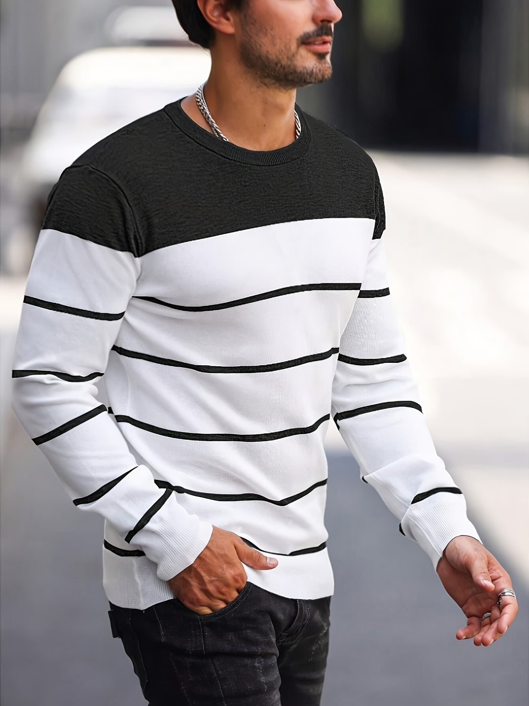 Rory | Colour-Block Striped Pullover