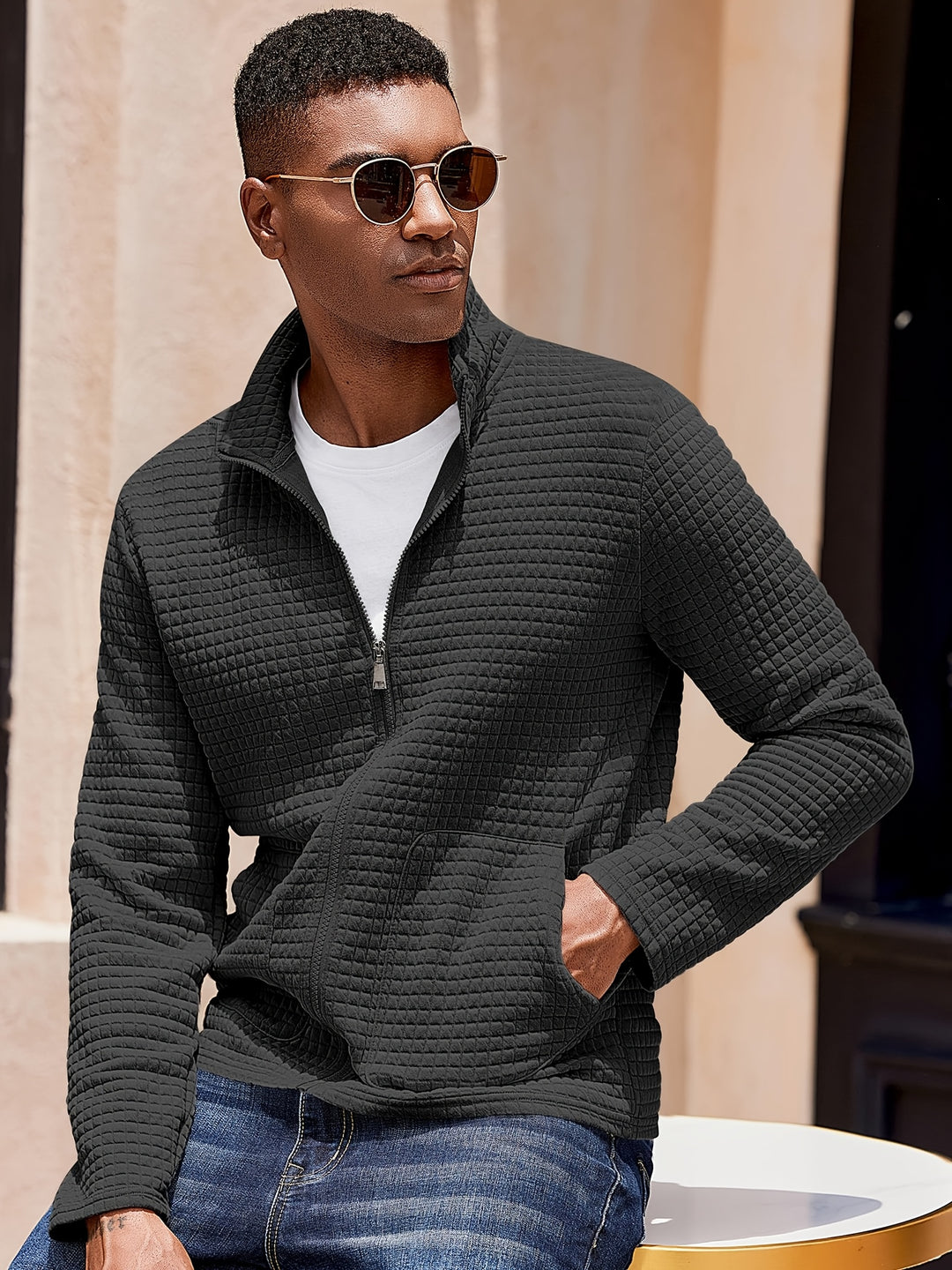 Tobias | Textured Zip-Up Jacket