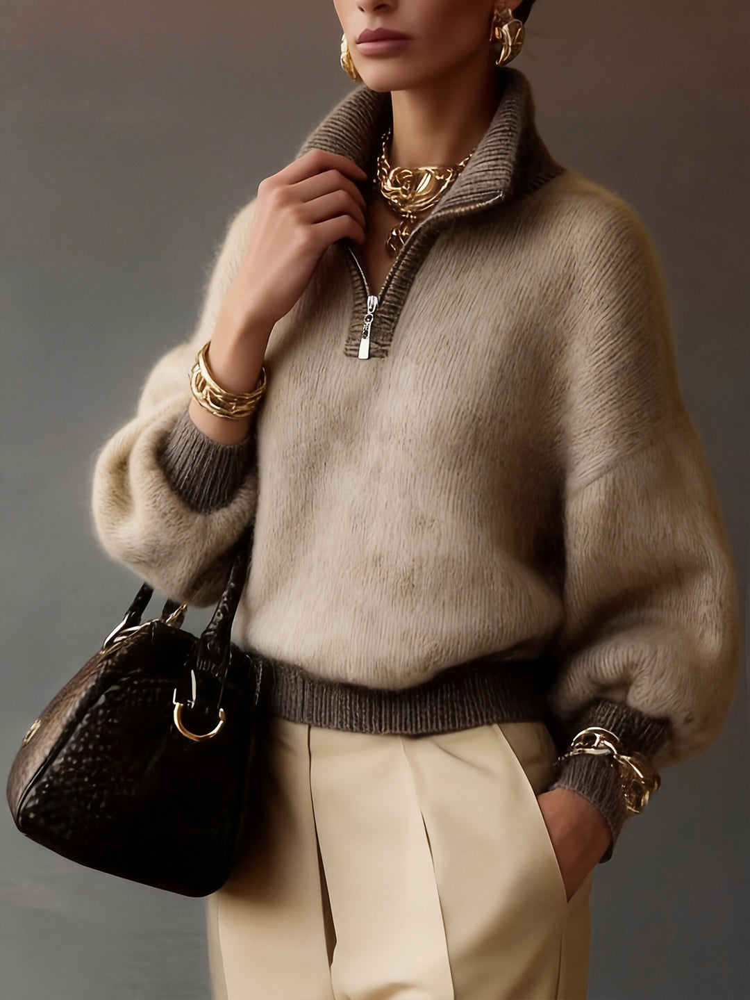 Sylvie | Relaxed Half-Zip Sweater