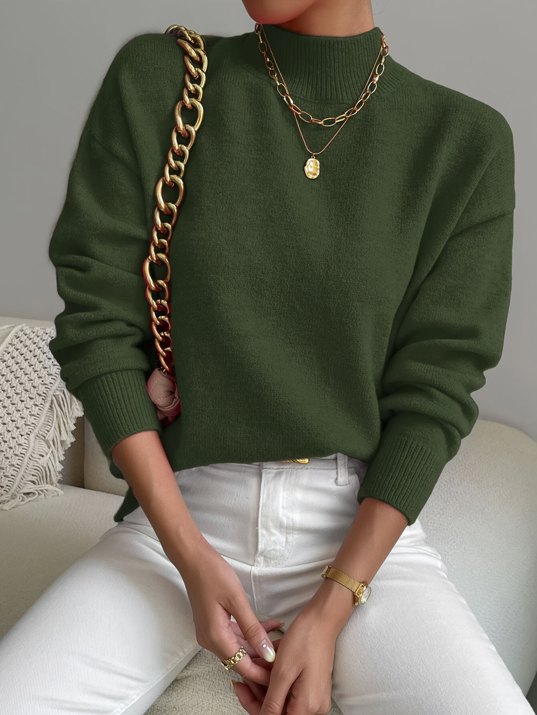 Simone | Relaxed Mock Neck Jumper