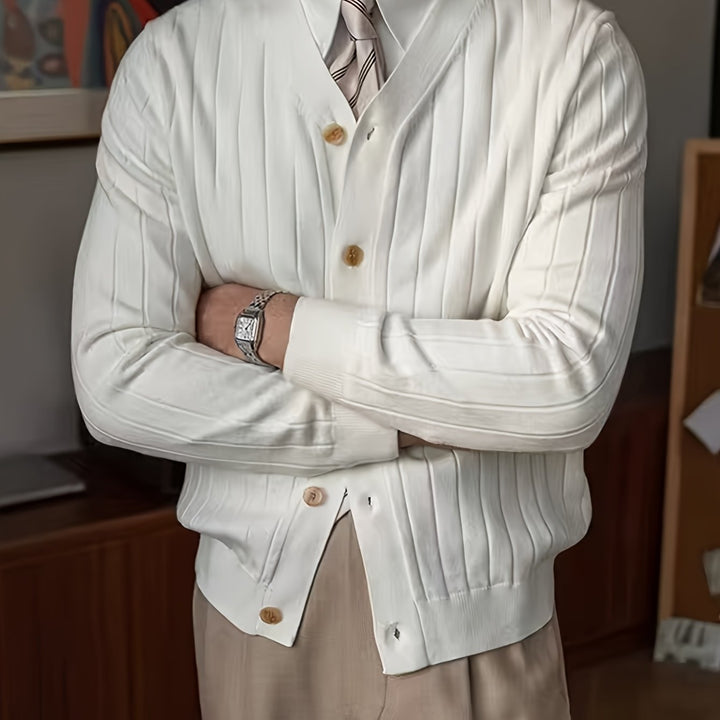 Alistair | Ribbed Button-Up Cardigan