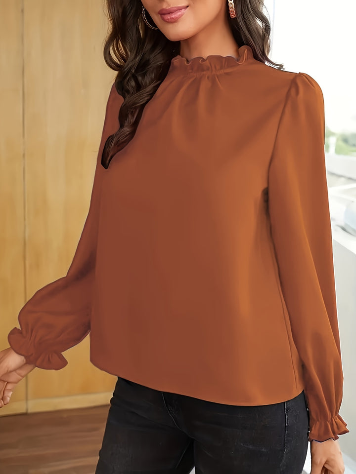 Katherine | Ruffle-Collar Puff Sleeve Blouse