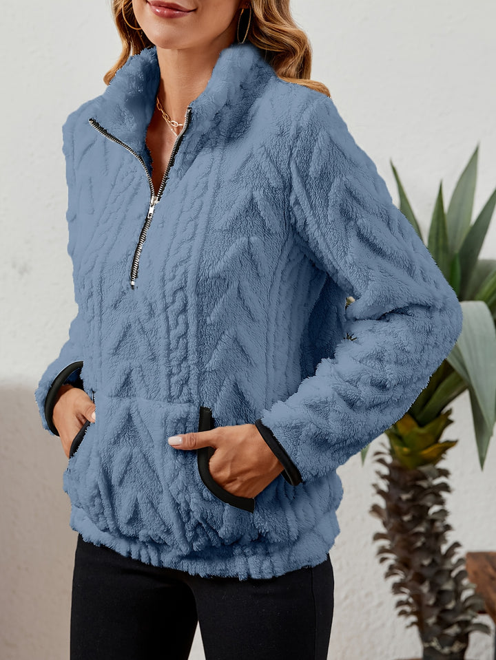 Thea | Textured Half-Zip Pullover
