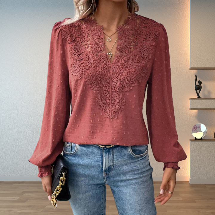 Marlowe | Lace-Trimmed Elegant Blouse