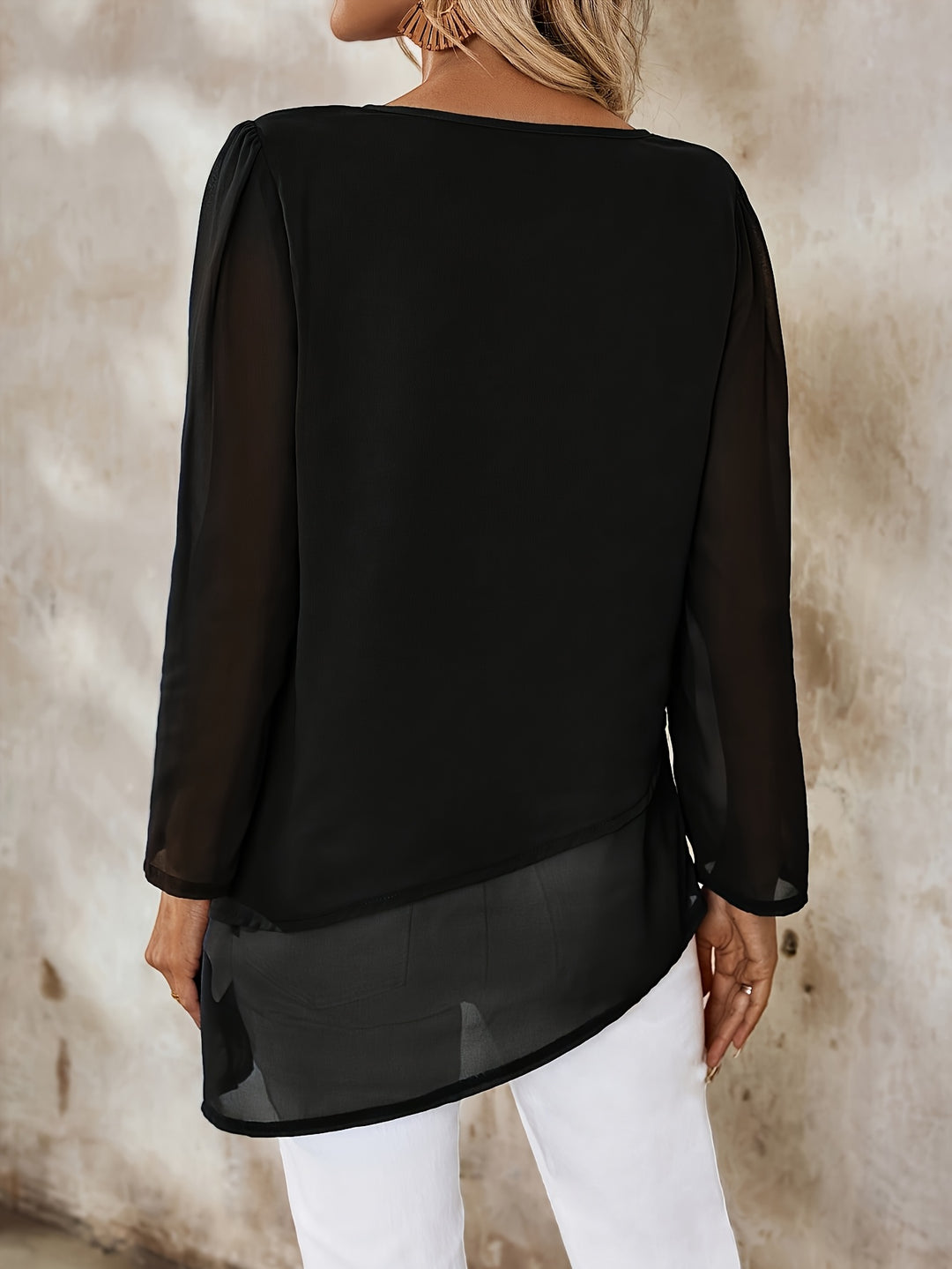 Vivian | Layered Irregular-Hem Blouse
