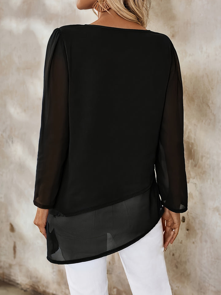 Vivian | Layered Irregular-Hem Blouse