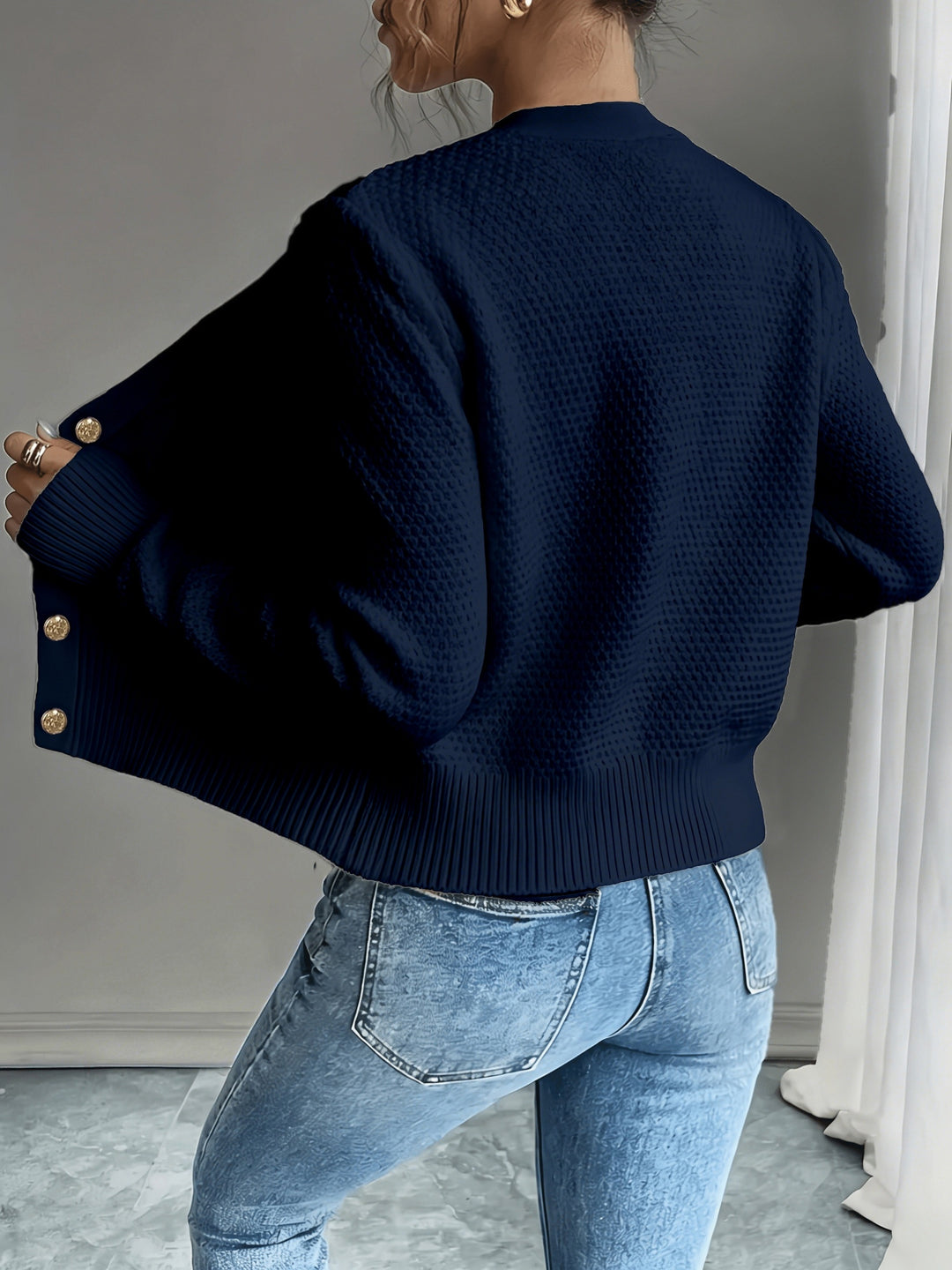 Cecilia | Cable-Knit Button-Front Cardigan