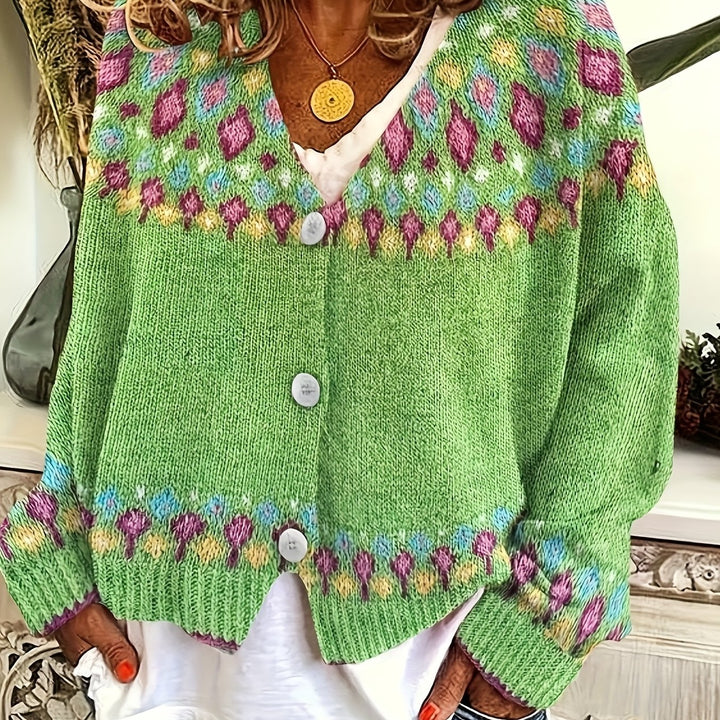 Maribel | Fair Isle Knit Cardigan