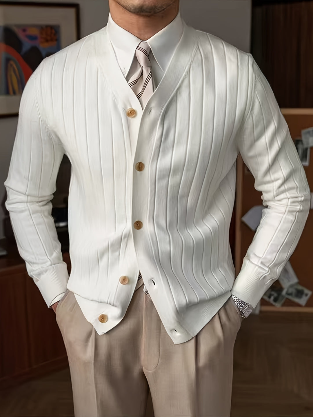 Alistair | Ribbed Button-Up Cardigan