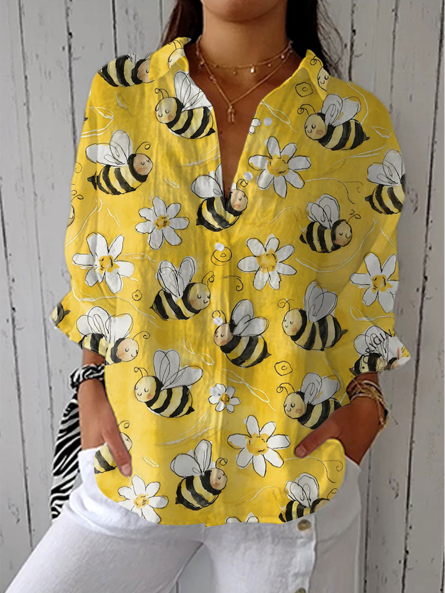 Pamela | Casual Bee Blossom Design Blouse