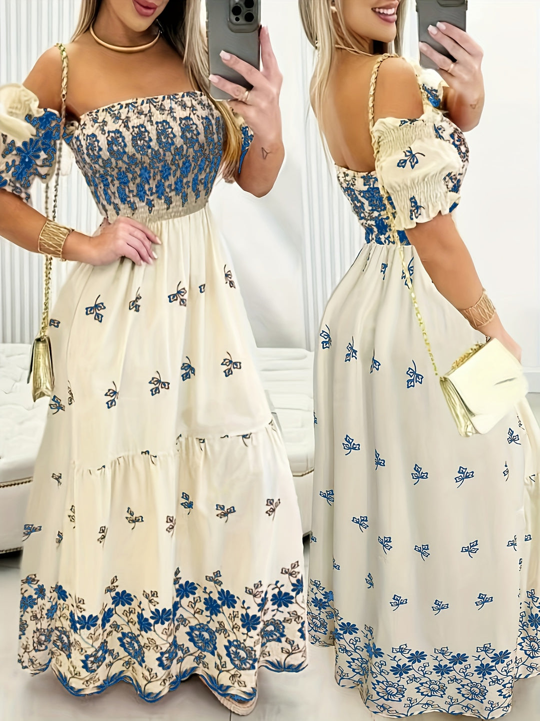 Gwendolyn | Off-Shoulder Floral Maxi Dress