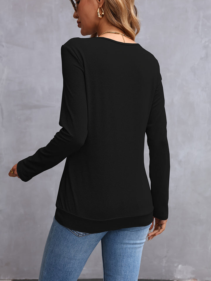 Nancy | Side-Button Long Sleeve Top