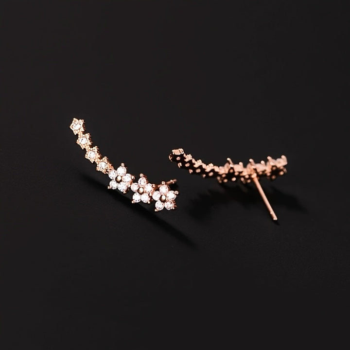 Constance | Timeless Floral Climber Earrings