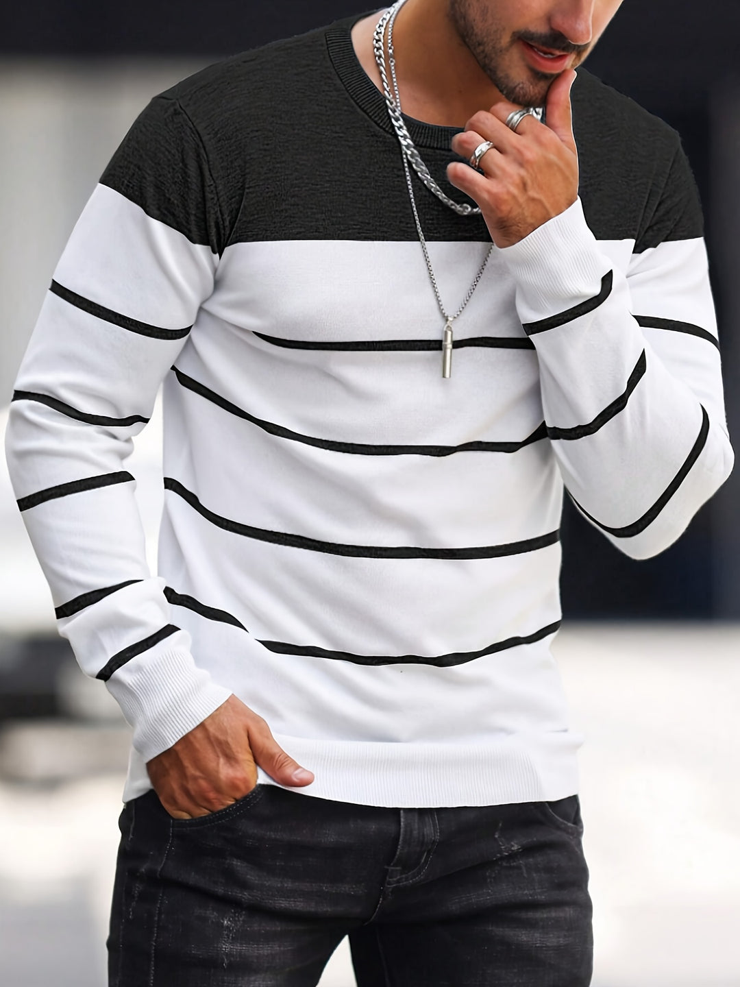 Rory | Colour-Block Striped Pullover