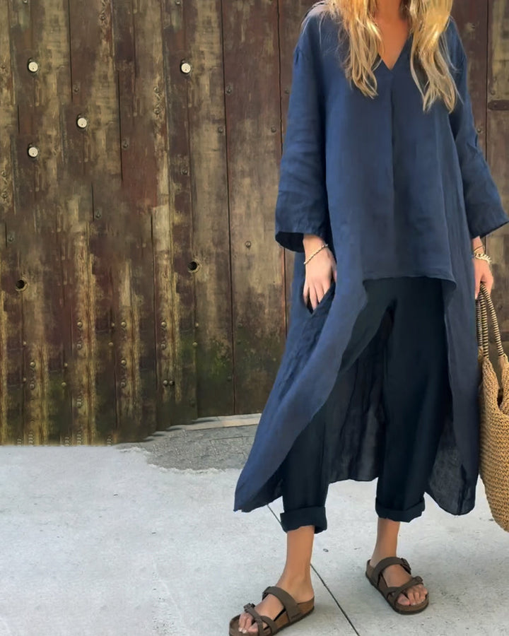 Odette | Elegant Loose V-Neck Set