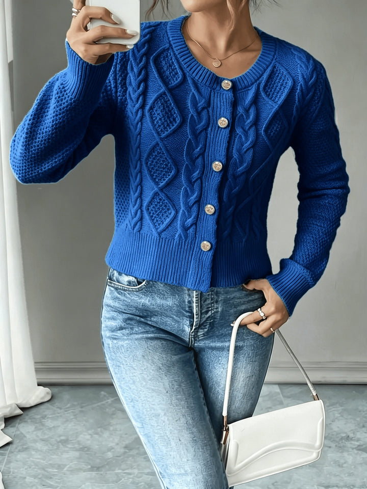 Cecilia | Cable-Knit Button-Front Cardigan