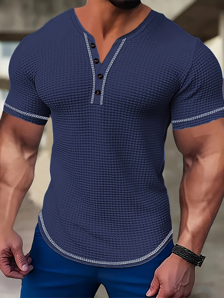 Beckett | Textured Button-Neck Henley