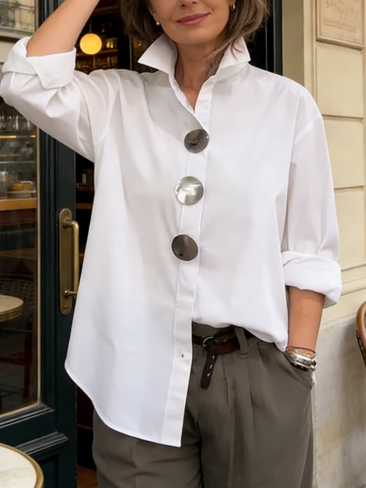 Keira | Stylish Big Button Collar Blouse