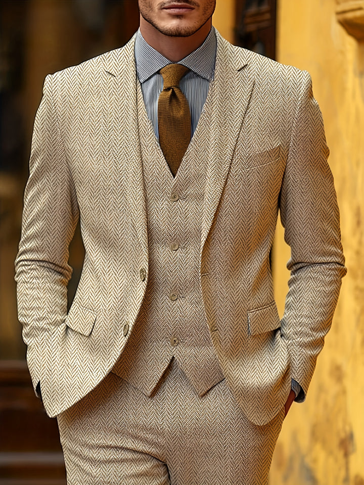 Winston | Herringbone Three-Piece Suit