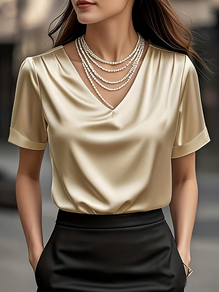 Katherine | Draped V-Neck Blouse