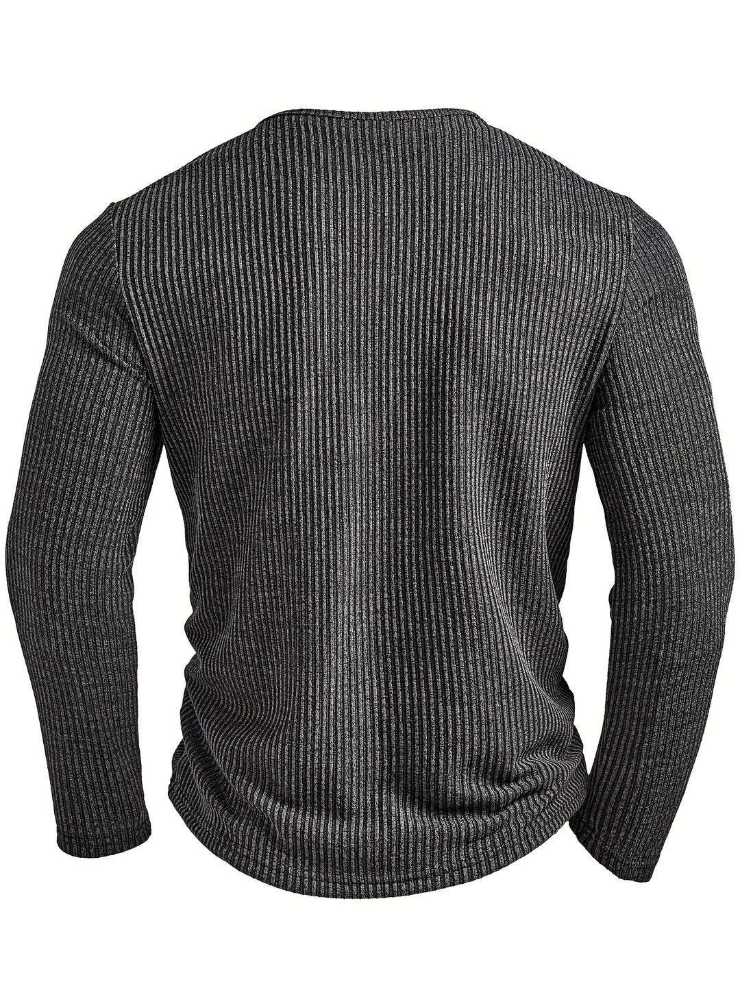 Malcolm | Ribbed Long-Sleeve Henley Shirt