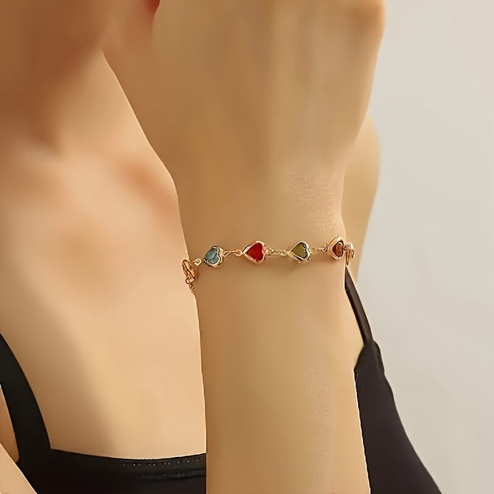 Rosetta | Heart-Link Charm Bracelet