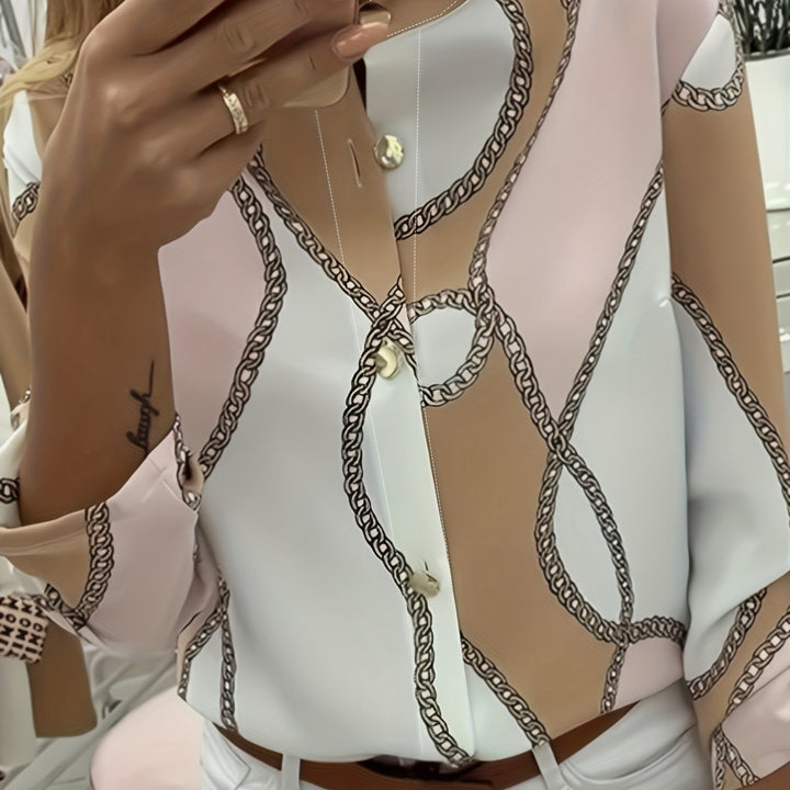 Vivien | Chain-Print Statement Blouse