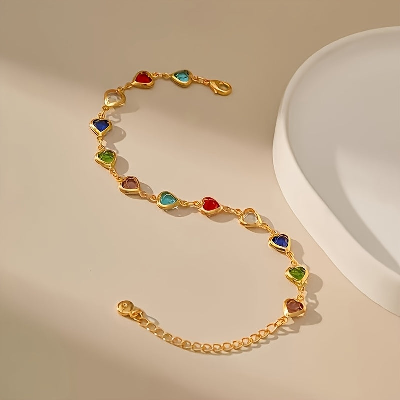 Rosetta | Heart-Link Charm Bracelet