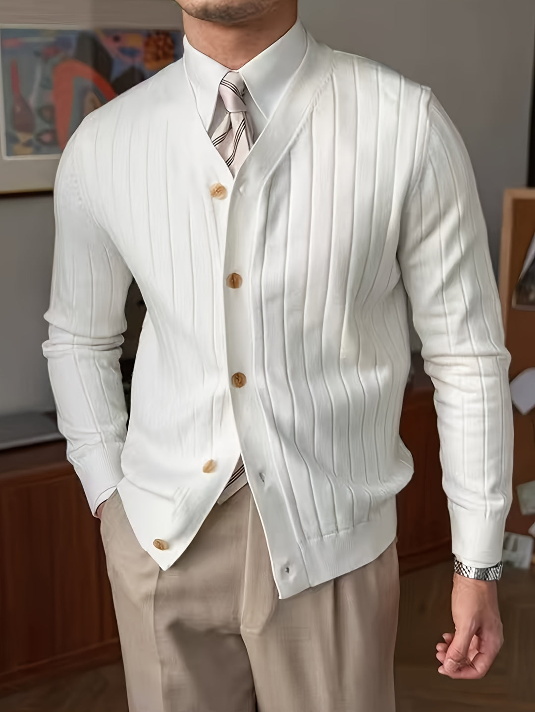 Alistair | Ribbed Button-Up Cardigan