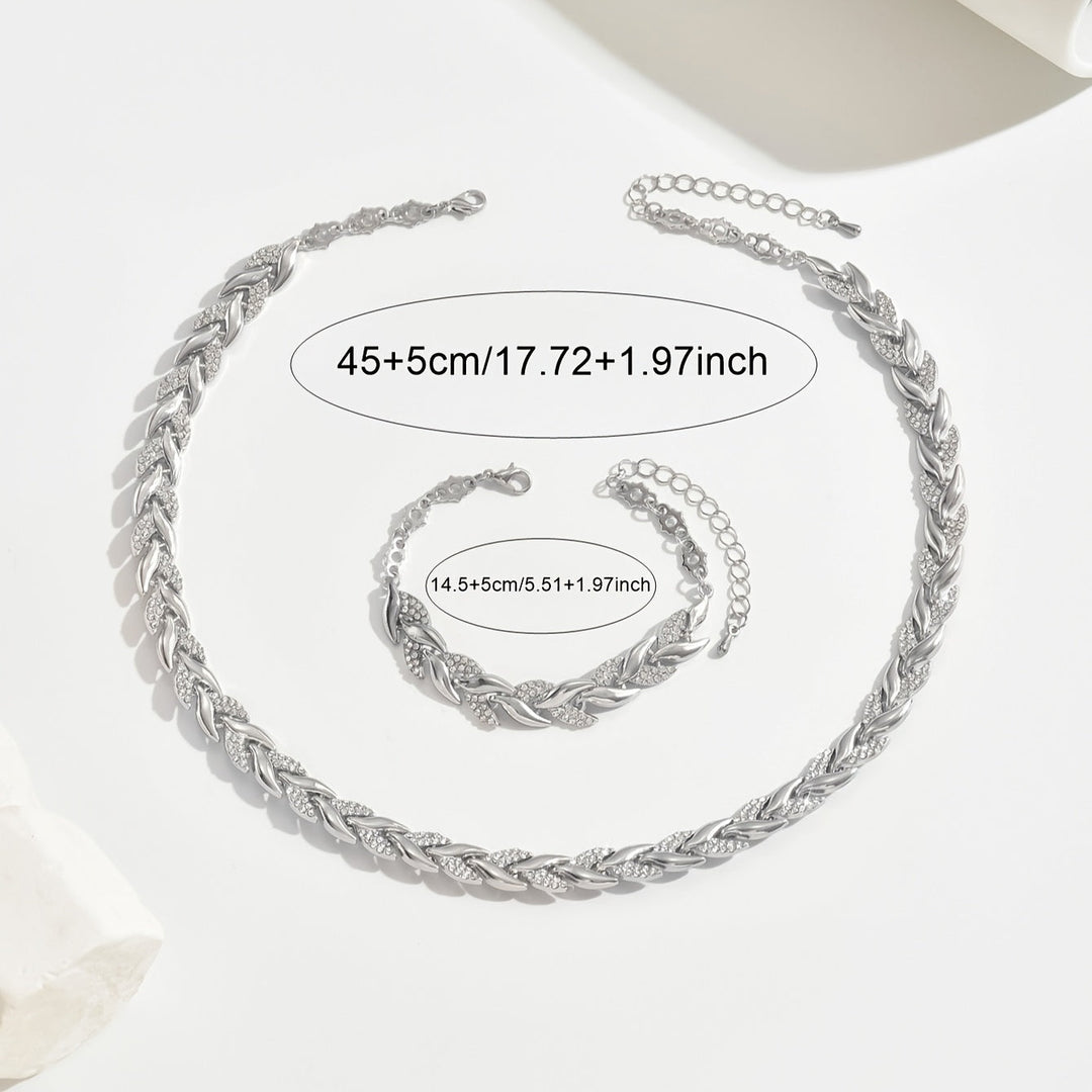 Delia | Sparkling Leaf Jewellery Set