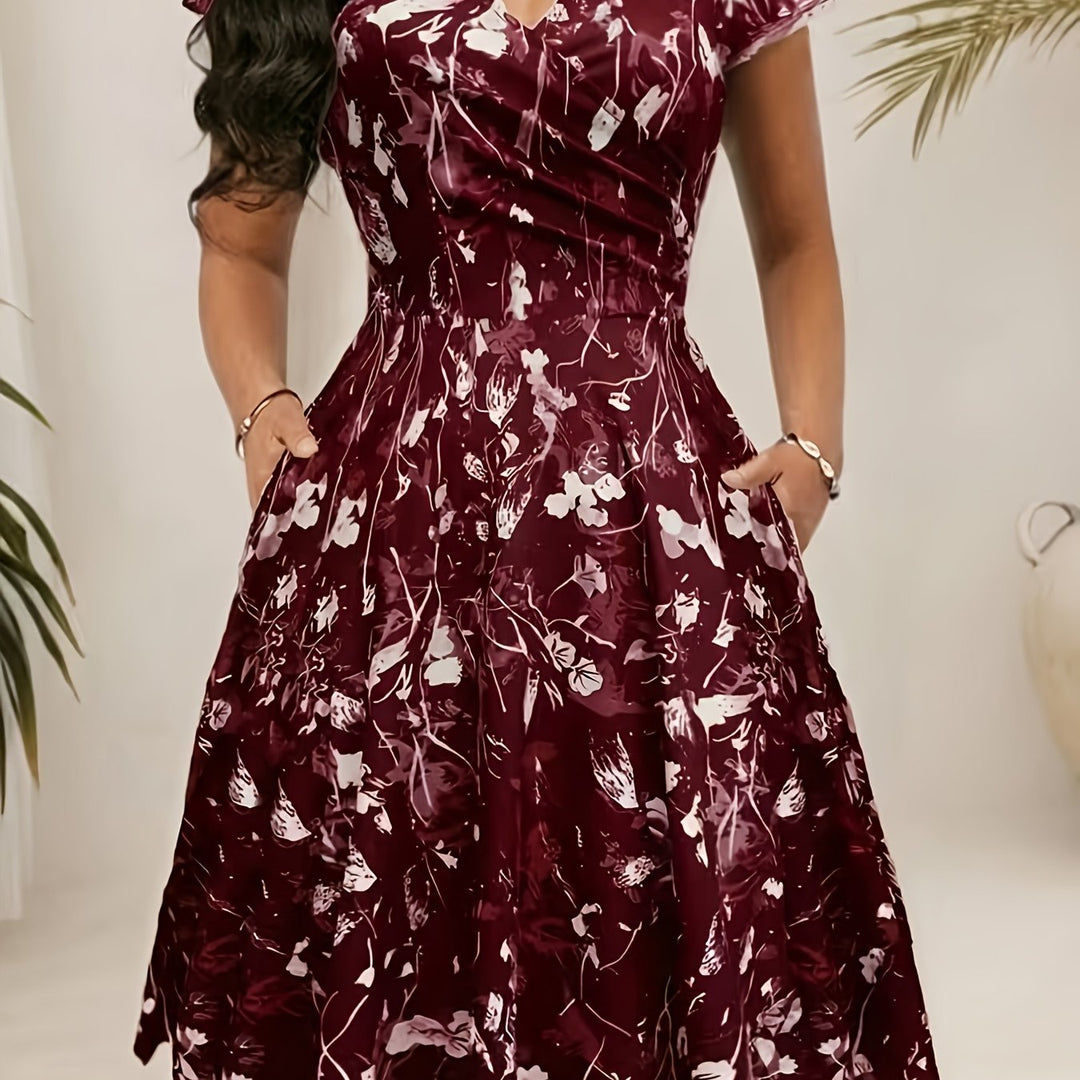 Nadine | Elegant Floral Midi Dress
