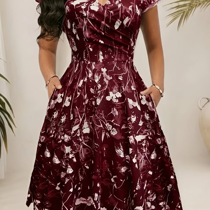 Nadine | Elegant Floral Midi Dress