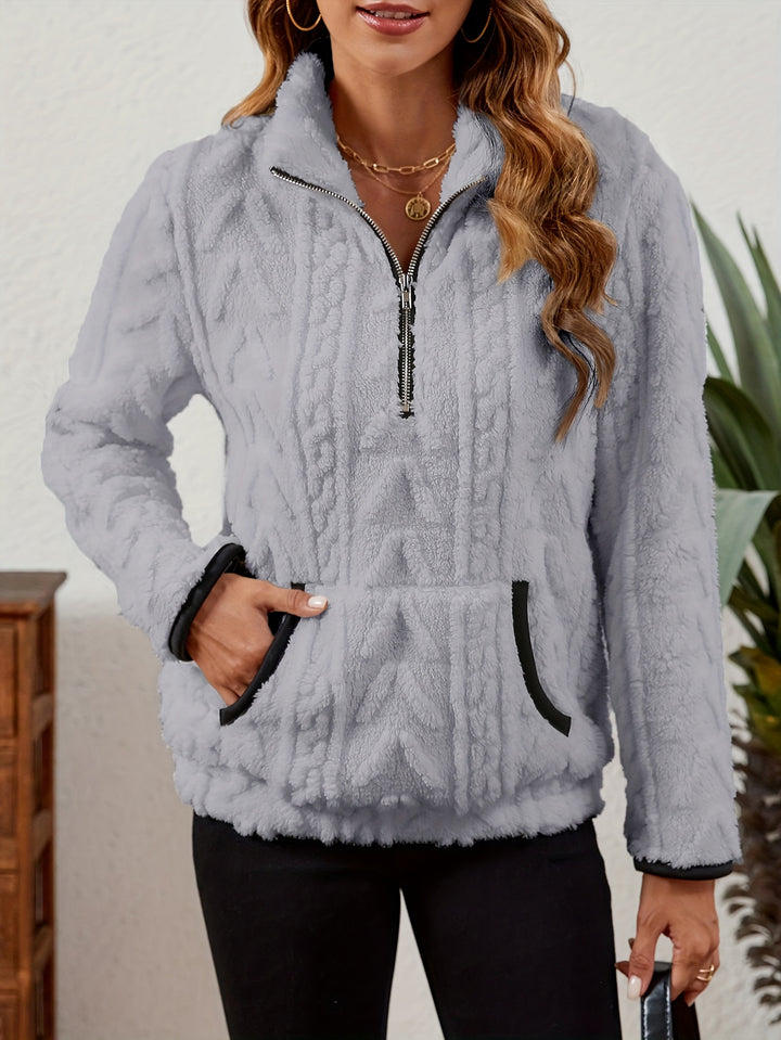 Thea | Textured Half-Zip Pullover