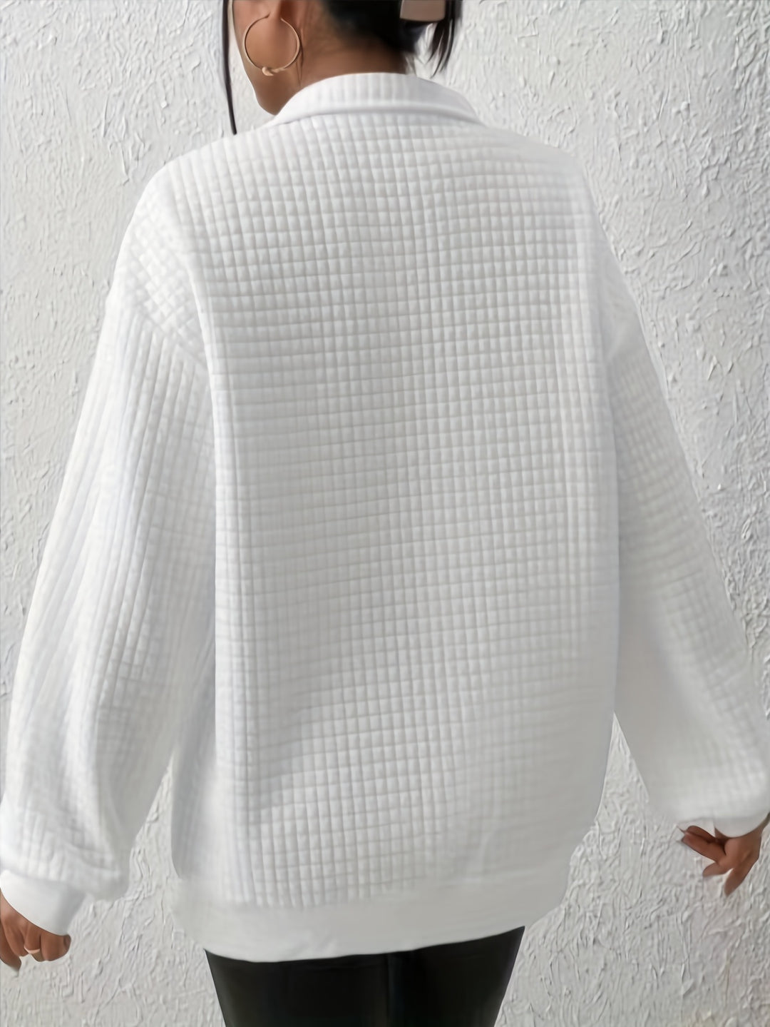 Elodie | Textured Quarter-Zip Pullover
